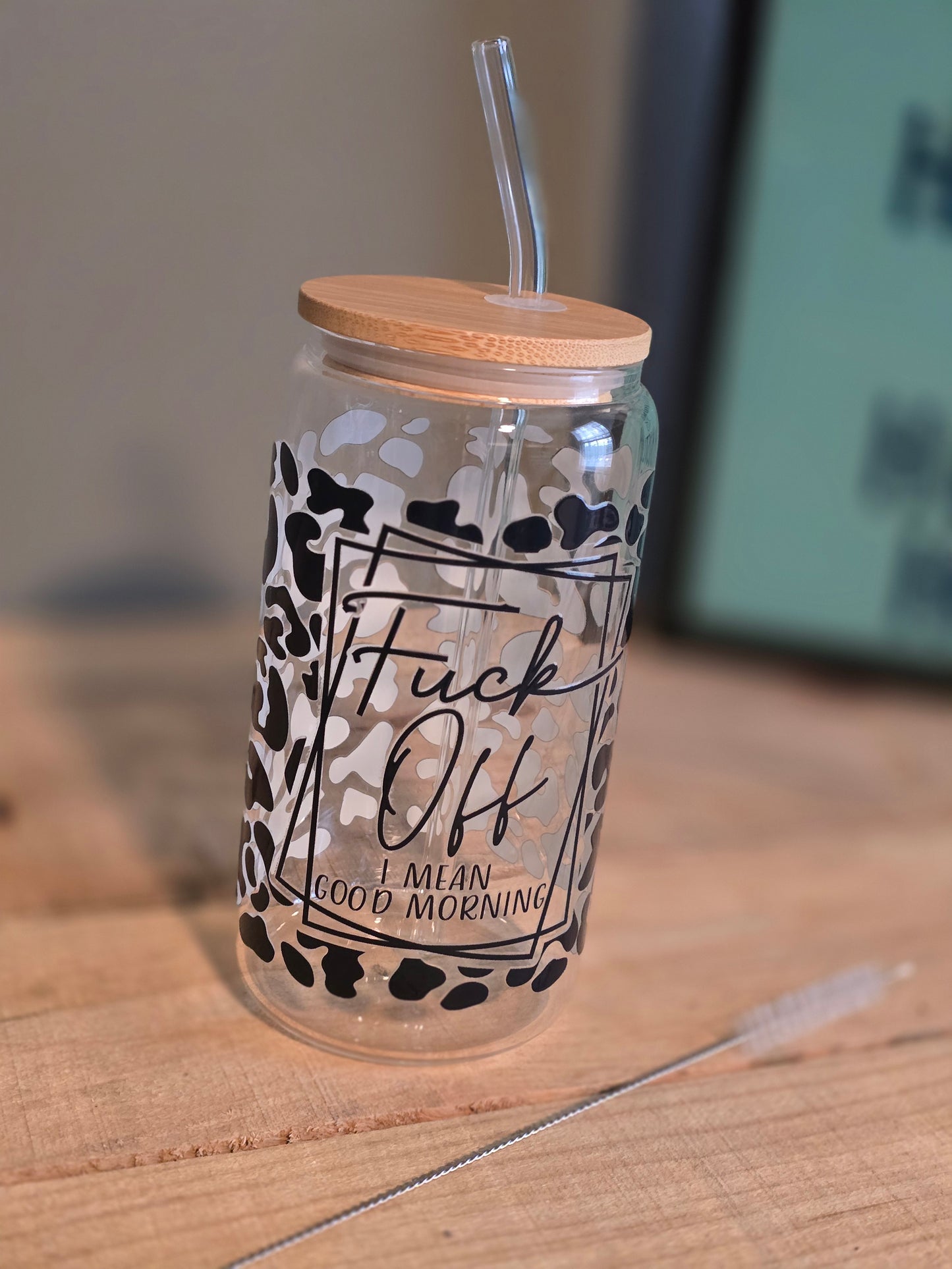 LEAPORD "F*** Off I Mean Good Morning" glass tumbler